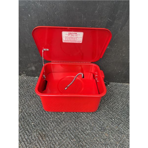 3.5 Gallon Red Parts Washer with Flexible Nozzle
