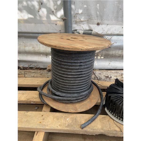 Spool of Carol 12/3 600V SOW Cable and Chimney Cleaning Brush