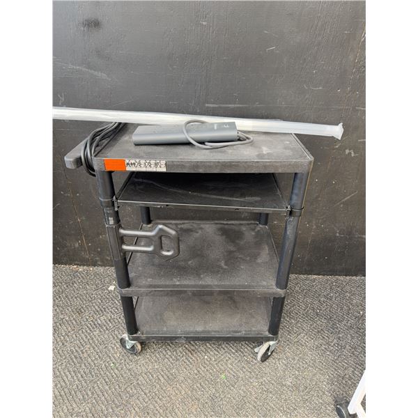 Quartet AV Utility Cart With Power Strip and Monoid Screen Protector