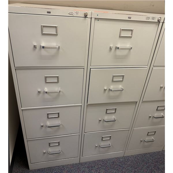 Qty 2 HON 4-Drawer Filing Cabinets 18" x 28" x 52"H (each)