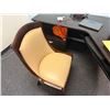 Image 4 : L-Shaped Wooden Desk w/ 4 Drawers 71" x 71" x 23" x 30"H & Upholstered Chair (contents not included)