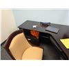 Image 5 : L-Shaped Wooden Desk w/ 4 Drawers 71" x 71" x 23" x 30"H & Upholstered Chair (contents not included)