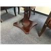 Image 5 : Wooden Table w/ Pedestal Base 36" x 36"  & 3 Upholstered Chairs 26" x 36"H