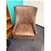 Image 2 : Upholstered Chair w/ Stud Accents & Throw Pillow 31" x 27" x 41"H