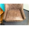Image 3 : Upholstered Chair w/ Stud Accents & Throw Pillow 31" x 27" x 41"H