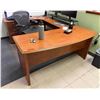 Image 1 : U-Shaped Wooden Desk w/ Book Shelf & Rolling Chair, Misc Sizes (contents not included)