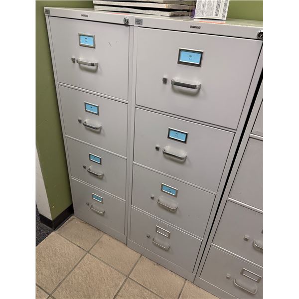 Qty 2 HON 4-Drawer Filing Cabinets 18" x 28" x 52"H (each)