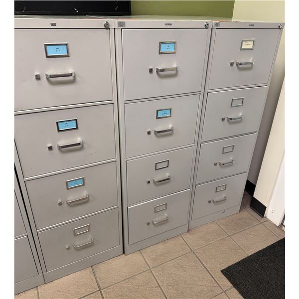 Qty 3 HON 4-Drawer Filing Cabinets 18" x 28" x 52"H (each)