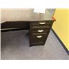 Image 7 : L-Shaped Wooden Desk w/ 4 Drawers 71" x 71" x 23" x 30"H & Filing Cabinet & White Board (contents no