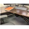 Image 7 : L-Shaped Wooden Desk w/ 4 Drawers 71" x 71" x 23" x 30"H & Wall Shelving Unit & Rolling Chair (conte