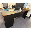 Image 1 : Rectangular Wooden Desk w/ Rolling Chair, White Board & Cork Board, Misc Sizes (contents not include