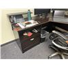 Image 2 : L-Shaped Wooden Desk w/ 4 Drawers 71" x 71" x 23" x 30"H & Filing Cabinet & Rolling Chair (contents 