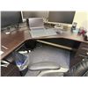 Image 3 : L-Shaped Wooden Desk w/ 4 Drawers 71" x 71" x 23" x 30"H & Filing Cabinet & Rolling Chair (contents 