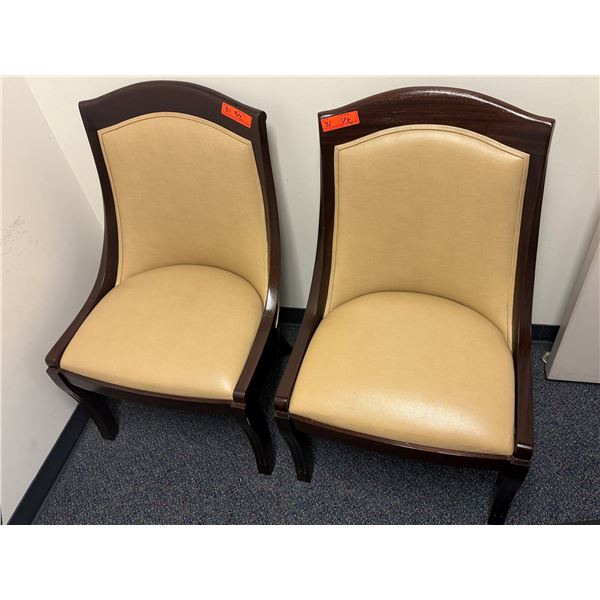 Qty 2 Wood-Framed Upholstered Chairs 22" x 36"H