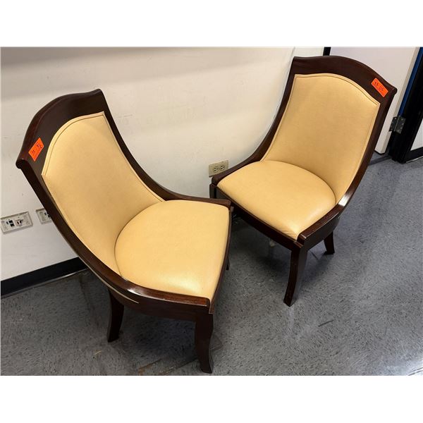 Qty 2 Wood-Framed Upholstered Chairs 22" x 36"H