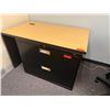 Image 6 : Qty 3 Desks, 2-Drawer Lateral Filing Cabinet & Rolling Chair, Misc Sizes (contents not included)