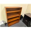Image 10 : L-Shaped Wooden Desk w/ 4 Drawers 71" x 71" x 23" x 30"H & Book Shelf & Rolling Chair (contents not 