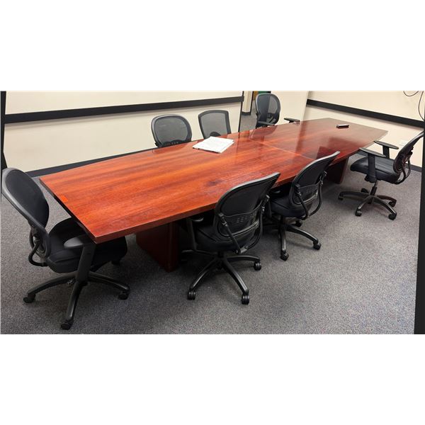 Conference Table w/ 2-Sections 168" x 48" 29"H x & 7 Rolling Chairs