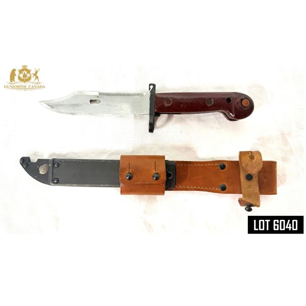 HUNGARIAN FÉG AKM TYPE I (6×3) BAYONET – SCABBARD & LEATHER FROG – MADE IN HUNGARY