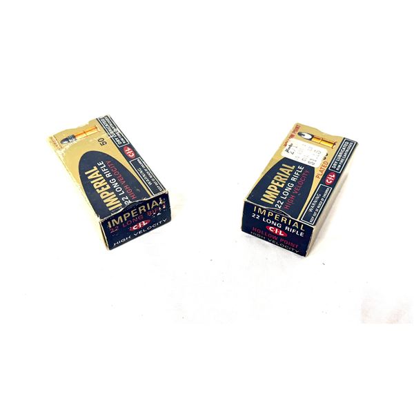 VINTAGE C-I-L IMPERIAL .22 LR HIGH VELOCITY AMMUNITION — SOLID & HOLLOW POINT — 2 