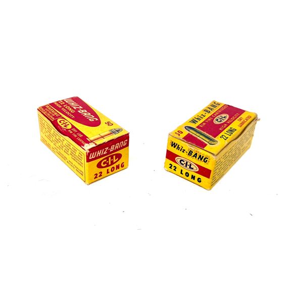 VINTAGE C-I-L WHIZ-BANG .22 LONG HIGH VELOCITY AMMUNITION — 2 COLLECTOR BOXES