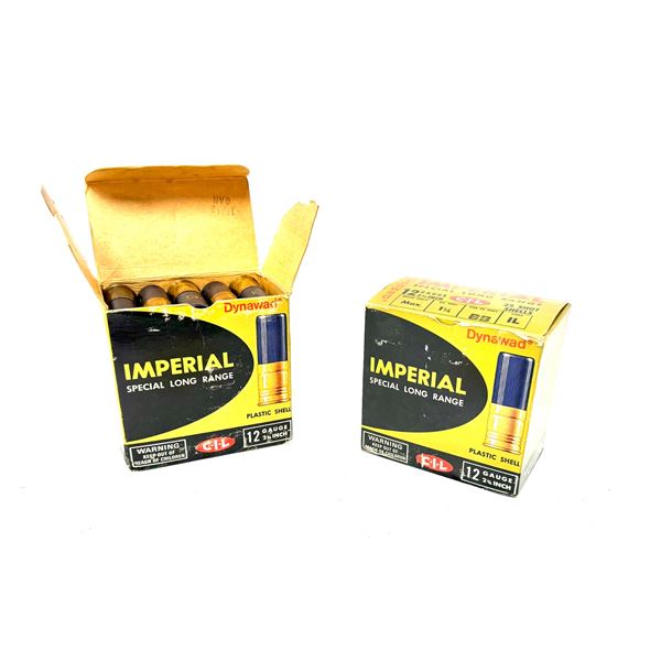 VINTAGE C-I-L IMPERIAL DYNAWAD 12 GA 2¾" SPECIAL LONG RANGE SHOTSHELLS — BB — 2 BO