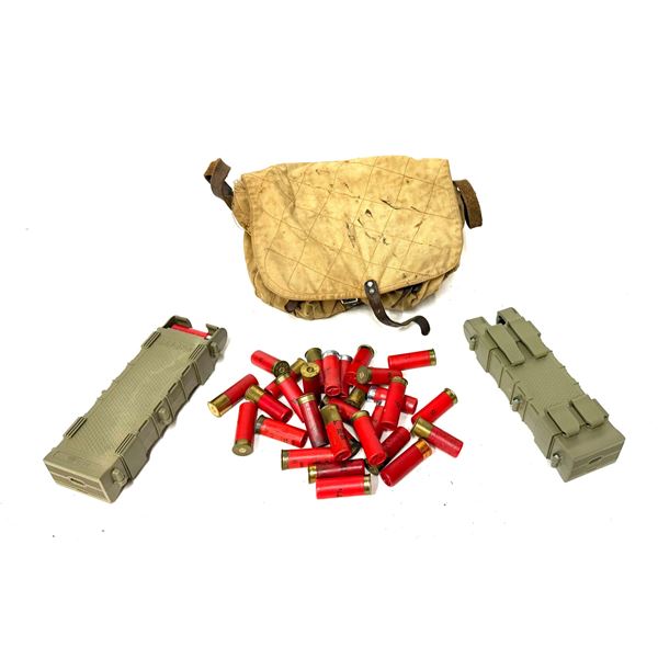 12 GA SHOTSHELL LOT — ASSORTED LOOSE SHELLS — 2 MTM CASE-GARD HOLDERS — V