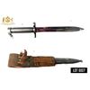 Image 1 : SWEDISH M/1896 MAUSER BAYONET — CROWN MARKED — STEEL SCABBARD — LEATHER F