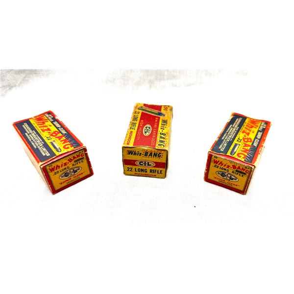3 BOXES VINTAGE C-I-L/DOMINION WHIZ-BANG .22 LR AMMUNITION-HIGH VELOCITY.& MUSHROOM COLLECTOR LOT