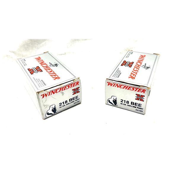 WINCHESTER SUPER-X .218 BEE 46 GR HOLLOW POINT AMMUNITION — 2 BOXES — 100 ROUNDS
