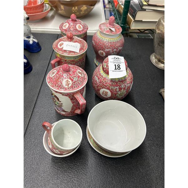 Oriental China Mugs, Bowls, More
