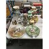 Image 1 : Asst. Vases, Figural Pitcher, Crystal Champagne Bucket, Dishes