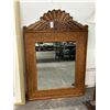 Image 1 : Large Rattan Framed Mirror w/Crown, - 36"  X  48" - No Shipping