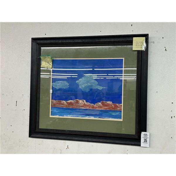 Original Acrylic Painting of Lake Signed Kramer - 20"  X  24"
