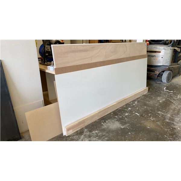 7 PIECES OF ASSORTED PLYWOODS- 1-(4' X 8' X 1/2") WHITE FINISHED PLYWOOD, 1-(4'X 8') SHEET OF