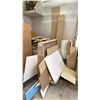 Image 1 : LARGE GROUP OF ASSORTED WOOD PIECES & WOODEN PANEL CART