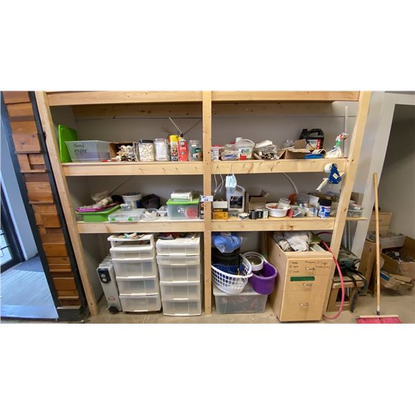 ENTIRE SHELF OF ASSORTED HARDWARE & SHOP ITEMS