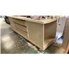 Image 3 : LARGE WOODEN MOBILE SHOP TABLE WITH SMALL MOBILE SHELVING UNIT