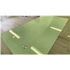 Image 3 : GLASS TOP/CHROME ADJUSTABLE HEIGHT DESK TABLE APPROX 63"L X 31.5"D