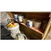 Image 4 : CONTENTS OF CLOSET- ASSORTED PAINTS, STUCCO, PAINTERS TAPE & MORE