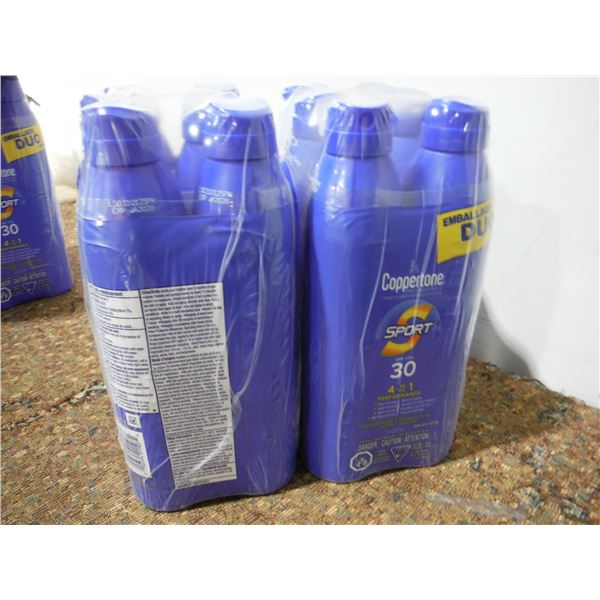 LOT DE 6 EMBALLAGES DUO 223 ML D'ÉCRAN SOLAIRE COPPERTONE FPS30 EXP: JA2028