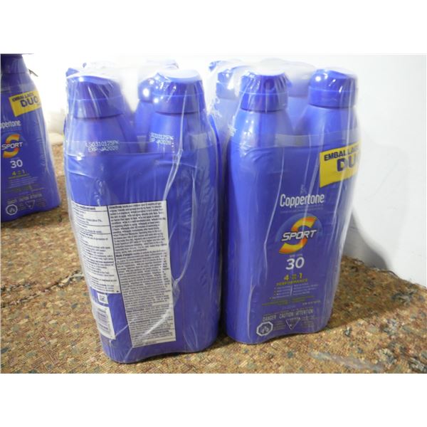 LOT DE 6 EMBALLAGES DUO 223 ML D'ÉCRAN SOLAIRE COPPERTONE FPS30 EXP: JA2028