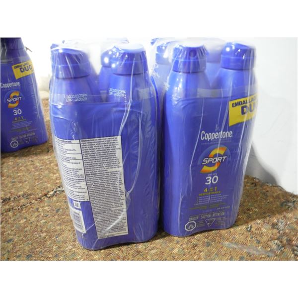 LOT DE 6 EMBALLAGES DUO 223 ML D'ÉCRAN SOLAIRE COPPERTONE FPS30 EXP: JA2028