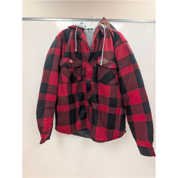 CHANDAIL À CAPUCHON PIONEER (CARREAUTÉ ROUGE/NOIR) #415RB TAILLE:PETIT