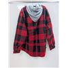 Image 2 : CHANDAIL À CAPUCHON PIONEER (CARREAUTÉ ROUGE/NOIR) #415RB TAILLE:XL