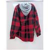 Image 2 : CHANDAIL À CAPUCHON PIONEER (CARREAUTÉ ROUGE/NOIR) #415RB TAILLE:XL