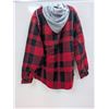 Image 2 : CHANDAIL À CAPUCHON PIONEER (CARREAUTÉ ROUGE/NOIR) #415RB TAILLE:XL