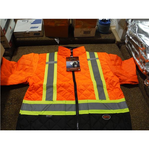 MANTEAU DE SÉCURITÉ MATELASSÉ PIONEER #5015 CONGÉLATEUR/TRAVAIL - HAUTE VISIBILITÉ ORANGE TAILLE:5XL
