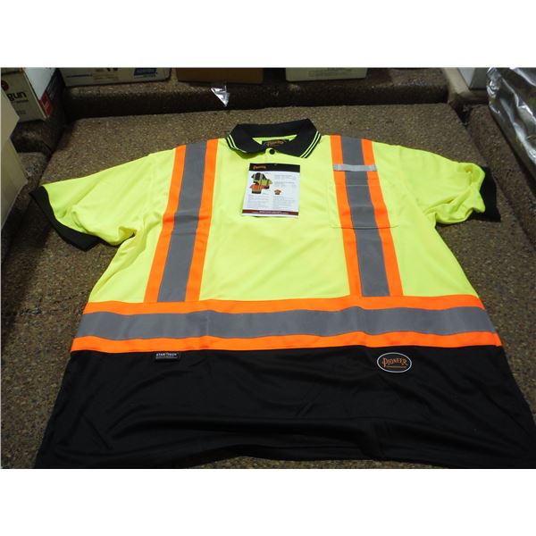 POLO DE SÉCURITÉ À MANCHES COURTES PIONEER #6987 - HAUTE VISIBILITÉ JAUNE/VERT TAILLE:2XL