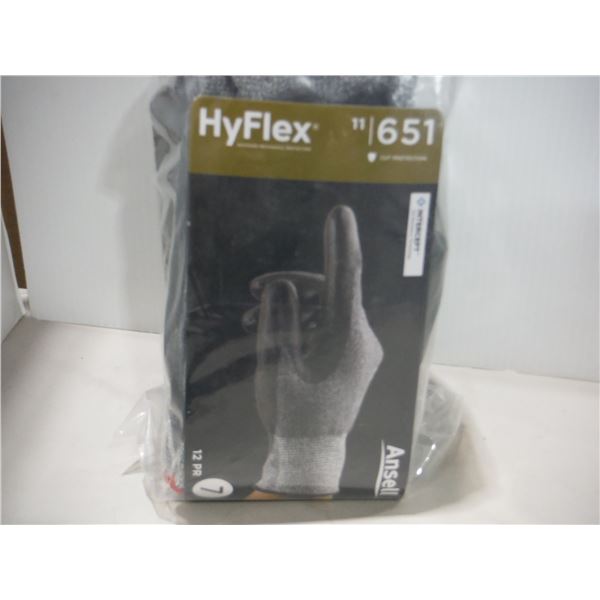 PAQUET DE 12 GANTS ANSELL HYFLEX #11-651 GR 7